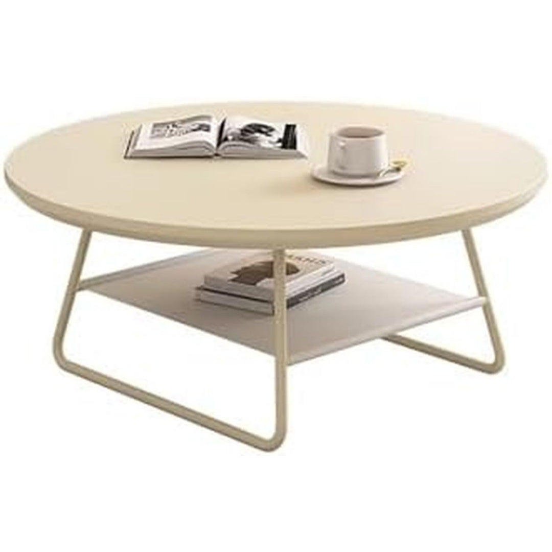 Tavolino compatto Tavolino rotondo piccoli spazi, design bianco