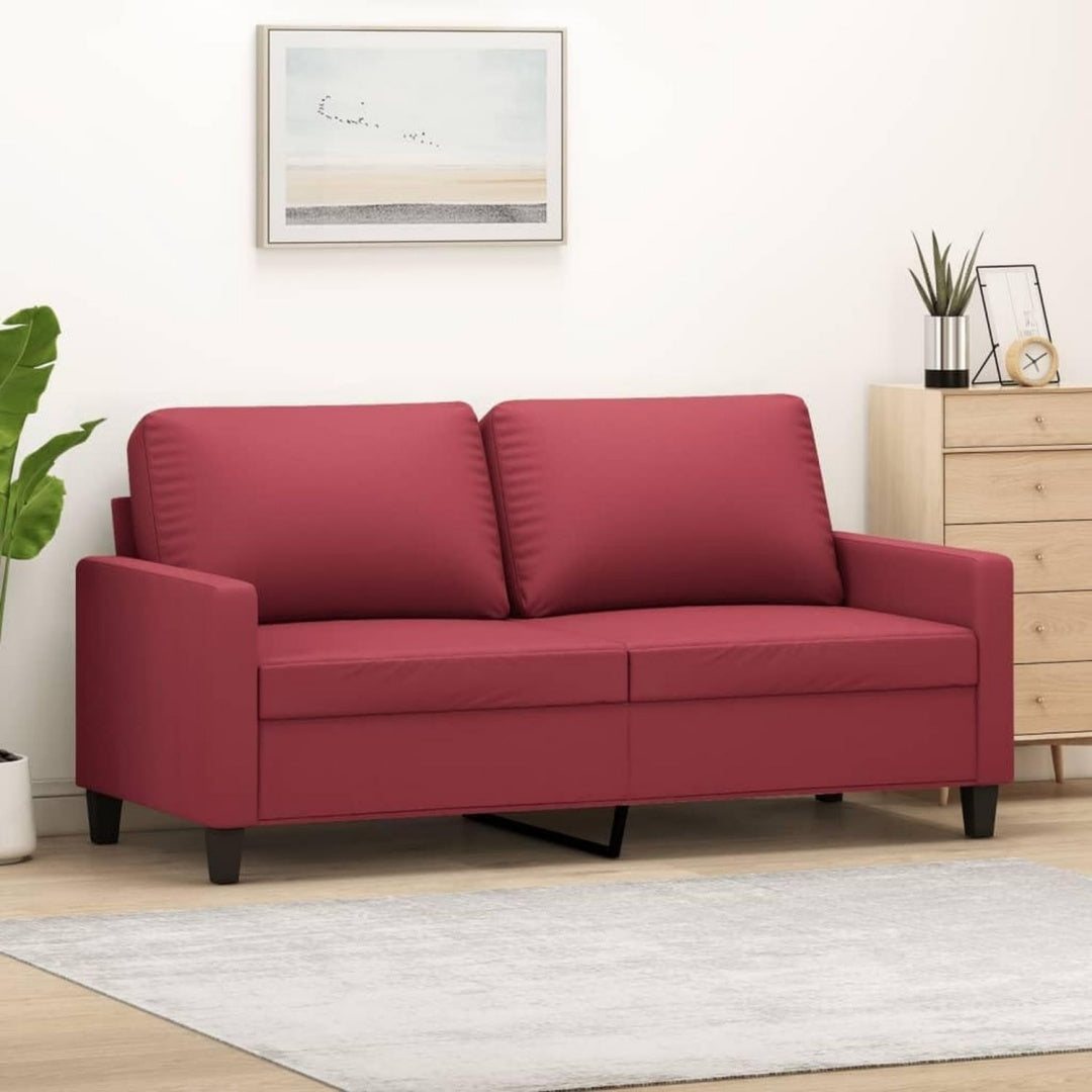 Divano confortevole con braccioli struttura in metallo rosso