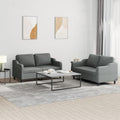 Divano confortevole con braccioli struttura in metallo grigio scuro