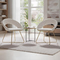 Poltrona confortevole struttura in metallo rivestimento in velluto beige