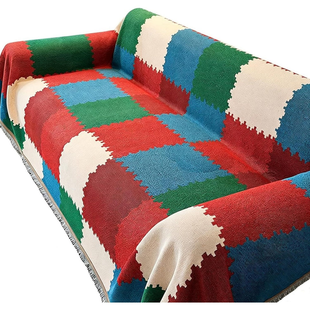 Seduta imbottita Boho Sofa Throw Copridivano Protettore rosso