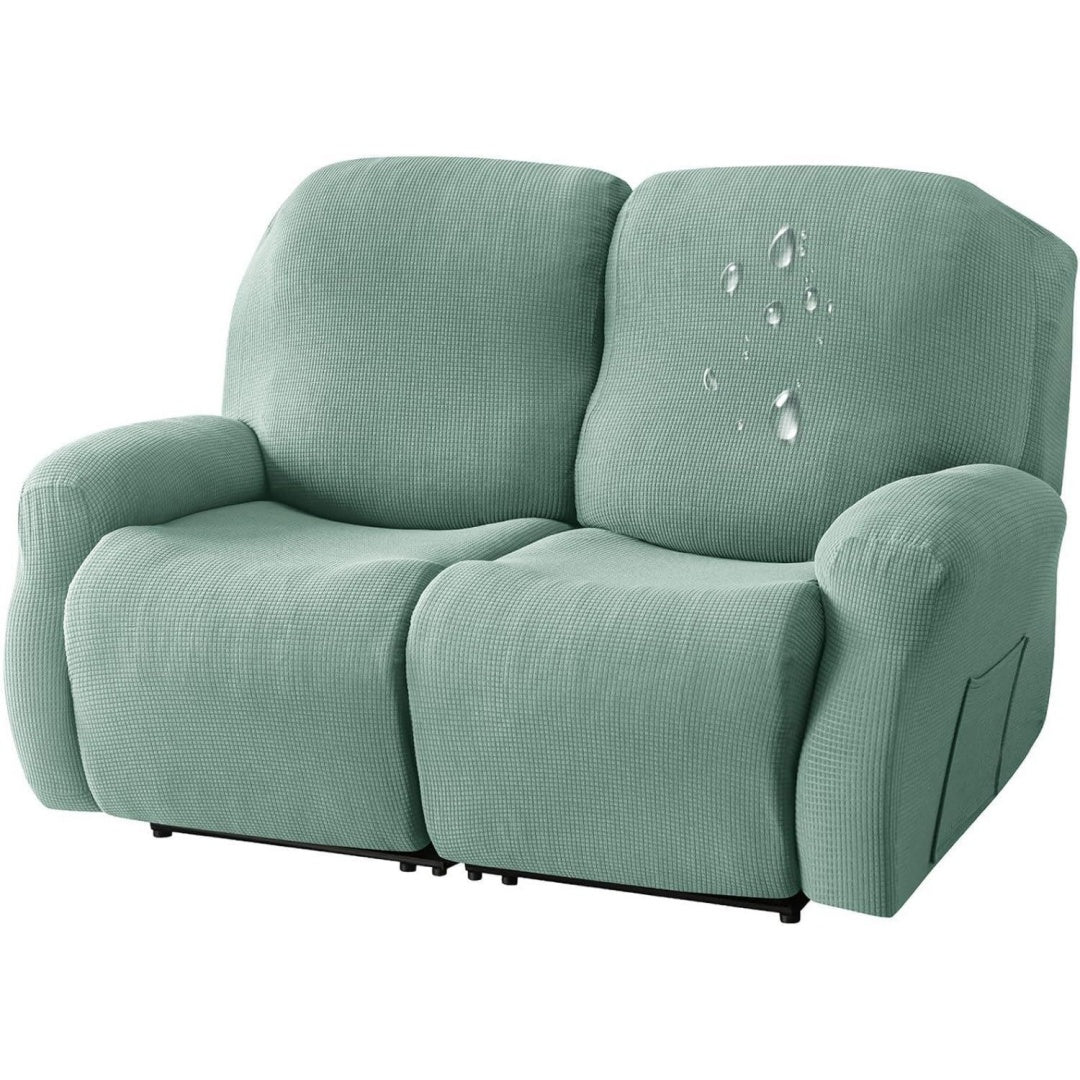 Poltrona confortevole reclinabile rivestimento in tessuto verde