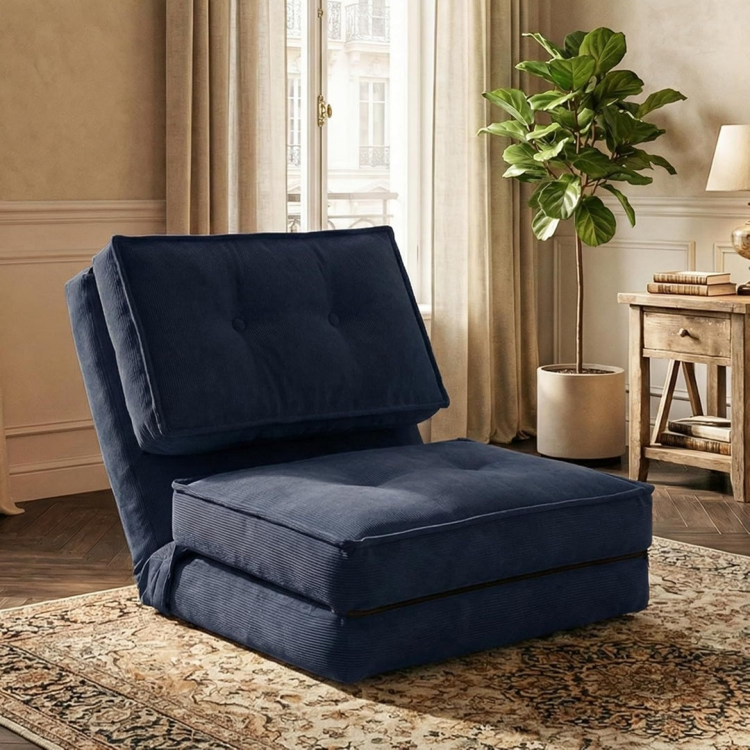 Poltrona confortevole regolabile pieghevole blu
