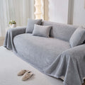 Divano da soggiorno Copridivano pile Sherpa, divano cuscini, grigio