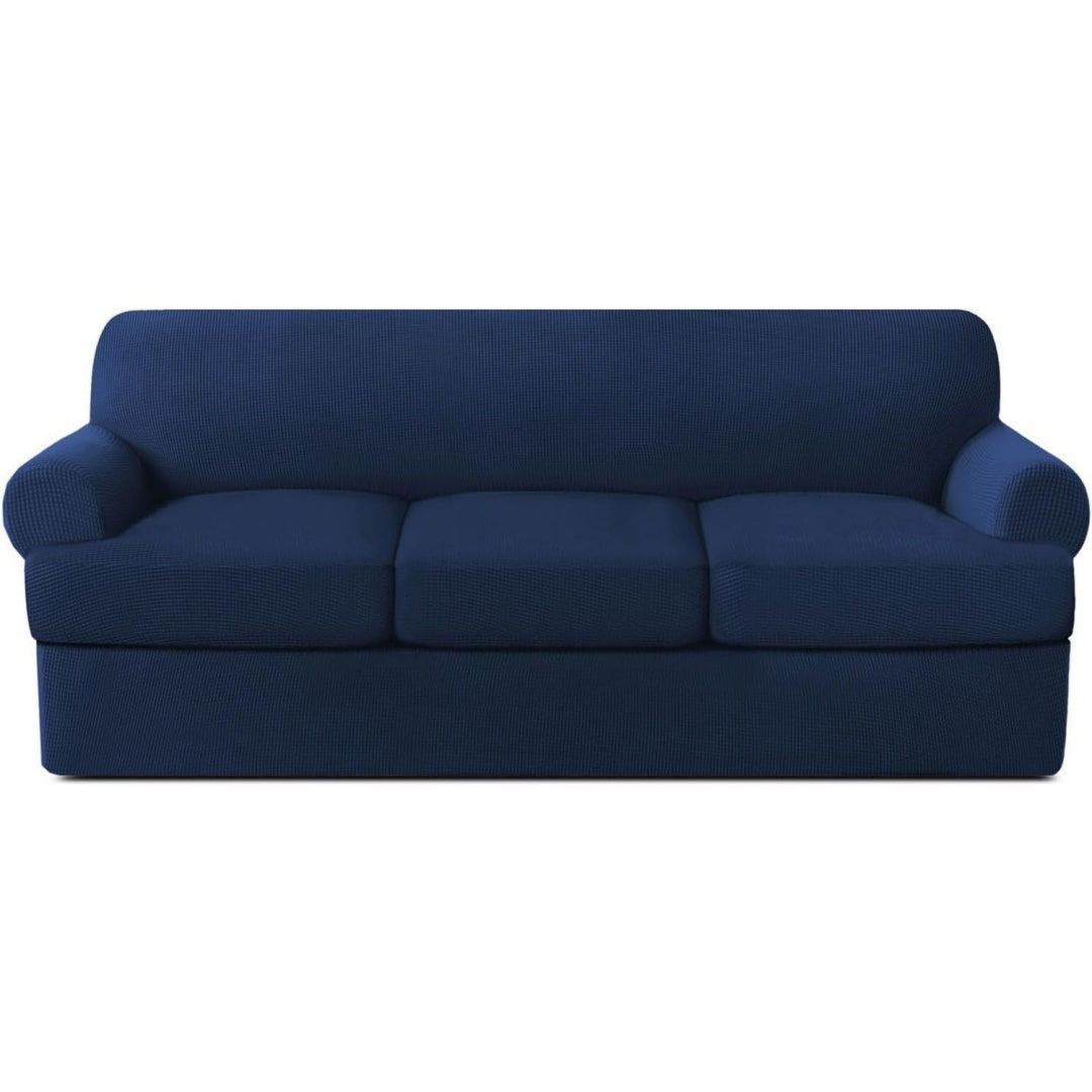 Seduta imbottita Copridivano Elastico, Copripoltrona Jacquard Copricuscino blu
