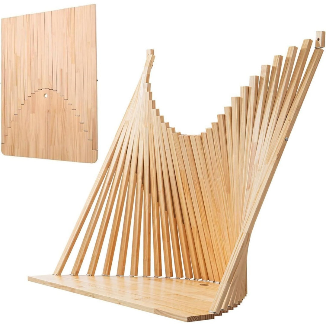 Arredo per soggiorno pieghevole in legno massello naturale