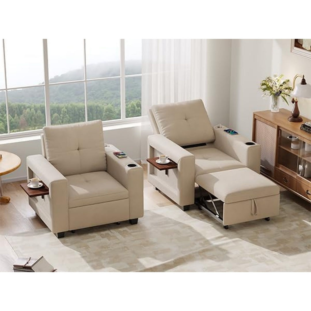 Divano da soggiorno regolabile pieghevole beige
