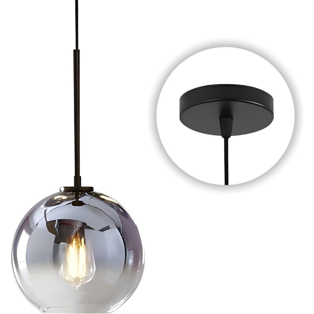 Lampade a sospensione regolabile con vetro argento